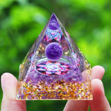 Crystals Stone Orgone Pyramid Energy Generator Natural Amethyst Peridot Reiki Chakra Meditation Tool Room Decor Christmas Gift