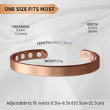 Women Magnetic Copper Bracelet Healing Bio Therapy Arthritis Pain Relief Bangle Cuff Magnetic Therapy Bracelet 8 Pcs Magnet