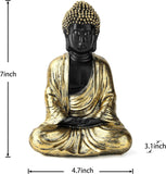 Buddha Statues for Home,Buddah Statue for Spiritual Room Meditation Zen Garden Yoga Feng Shui Table Shelf Decor Accents,Laughing Small Buda Budda Figurine,Buddha Decor Golden