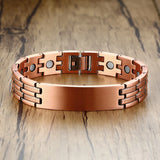 Mens Copper Health Healing Therapy Wristband Bracelet 8.3Inch for Arthritis