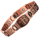 Oktrendy Copper Magnets Bracelets & Bangles Men Bracelet Metal Healing Magnetic Cross Jesus Christ Wristband Jewellery Wholesale