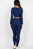 Ribbed Long Sleeve Crop Top & Leggings Set (CAPELLA)