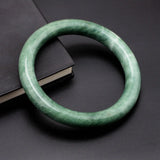 Natural Jadeite Color Hand Carved round Jade Bracelet Fashion Boutique Jewelry Women'S Light Green Floating Flower Jade Bracelet