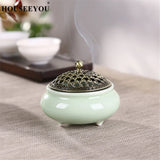 Ceramic Mosquito Repellent Incense Burner Coil Aroma Censer Smell Removing Living Room Decor Porcelain Coil Incense Holder