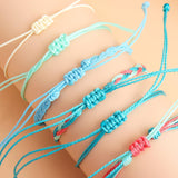 Wave Bracelets for Teen Girls and Boys Cute Boho Braided String Beach Ocean Bracelet for Women Summer Jewelry Gift