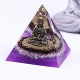 Orgonite Pyramid Buddha Natural White Crystal Garnet Energy Generator Pyramid Chakra Healing Meditation Decoration Jewelry