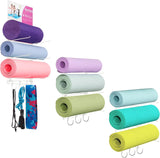 Yoga Mat Rack Wall Mount Foam Roller Storage Gym Organizer Yoga Mats Holder Yoga Mat Organizers and Storage Metal Grid Hooks Adjustable