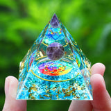 Crystals Stone Orgone Pyramid Energy Generator Natural Amethyst Peridot Reiki Chakra Meditation Tool Room Decor Christmas Gift