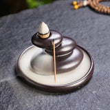 Rock Rockery Backflow Incense Burner Waterfall Reflow Incense Holder Ceramic Decorations for Home CN Tearoom Ornaments