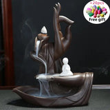 Waterfall Incense Holder Zen Incensario Flor De Lotus Backflow Queimador De Incenso Home Zen Decor Incense Burners Base Censer