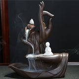 Waterfall Incense Holder Zen Incensario Flor De Lotus Backflow Queimador De Incenso Home Zen Decor Incense Burners Base Censer