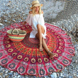 2016 New European Rayon Printing Circular Beach Mat Yoga Blankets Yoga Mat Sand Cloth Shawl Towel Bikini Summer Dress 143Cm