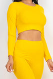 Ribbed Long Sleeve Crop Top & Leggings Set (CAPELLA)