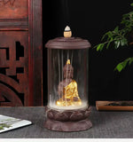 Backflow Incense Burner Purple Sand Creative Buddha Statue Golden Ganesha Buddhism Decoration Zen Buddhism Decoration