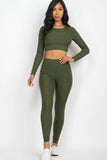 Ribbed Long Sleeve Crop Top & Leggings Set (CAPELLA)