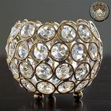 Gold Crystal Beaded Votive Tealight Wedding Crystal Candle Holder - 4" Dia X 3.5" Tall