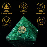 Green Onyx Orgone Pyramids Healing Stone Orgone Gemstone Pyramid Stones Reiki Crystal Chakra Divination Collection Organite Home Enlightened 2.5 Inch App.