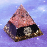 Orgonite Pyramid with Obsidian Stone Energy Healing Chakra Shell Orgone Collection Emf Protection