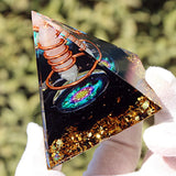 6CM Energy Generator Orgone Pyramid Copper Wire Is Wrapped around Crystal Posts Orgonite Pyramid Emf Protector