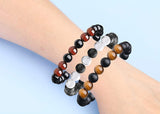 Multi-Piece Set 8Mm Men'S Tiger Eye Bracelet, Men'S Beaded Bracelet, Natural Stone Bracelet, Couple Bracelet, Jewelry Gifts, Men'S and Women'S （Three-Piece Suit）