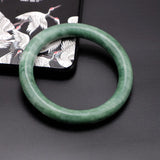 Natural Jadeite Color Hand Carved round Jade Bracelet Fashion Boutique Jewelry Women'S Light Green Floating Flower Jade Bracelet