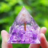 Crystals Stone Orgone Pyramid Energy Generator Natural Amethyst Peridot Reiki Chakra Meditation Tool Room Decor Christmas Gift