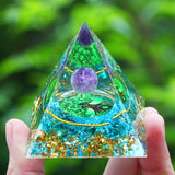 Crystals Stone Orgone Pyramid Energy Generator Natural Amethyst Peridot Reiki Chakra Meditation Tool Room Decor Christmas Gift