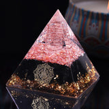 Orgonite Pyramid with Obsidian Stone Energy Healing Chakra Shell Orgone Collection Emf Protection