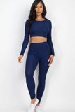 Ribbed Long Sleeve Crop Top & Leggings Set (CAPELLA)