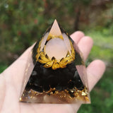 NAPOLN Orgonite Pyramid Lotus Natural Purple Crystal Beads Healing Reiki Chakra 60Mm Generator Obsidian Pyramid Orgonite Energy